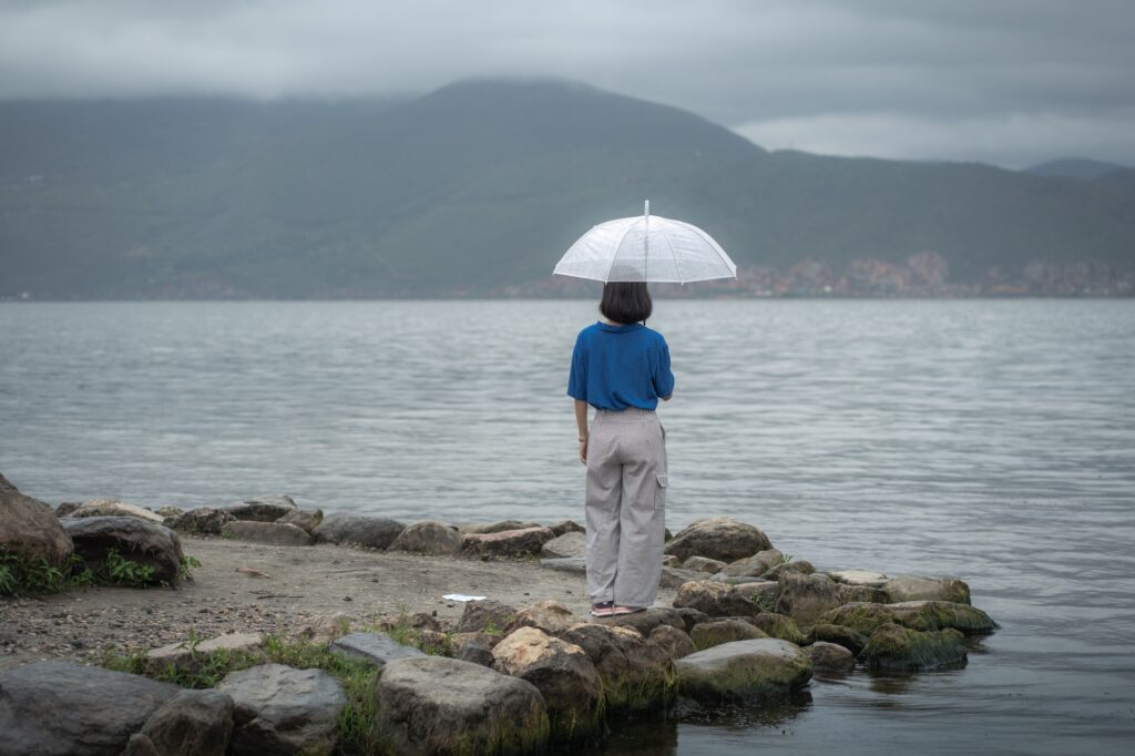 Explore China's Hidden Gems: 14 Must-Visit Destinations for Your Next Adventure 3 A woman with an umbrella, Erhai lake in Dali, Yunnan province, China.People with landscape concept.