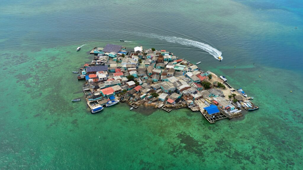 10 Extraordinary Island Cities You Can't Miss 2 Aerial shot of the Santa Cruz del Islote island in Colombia