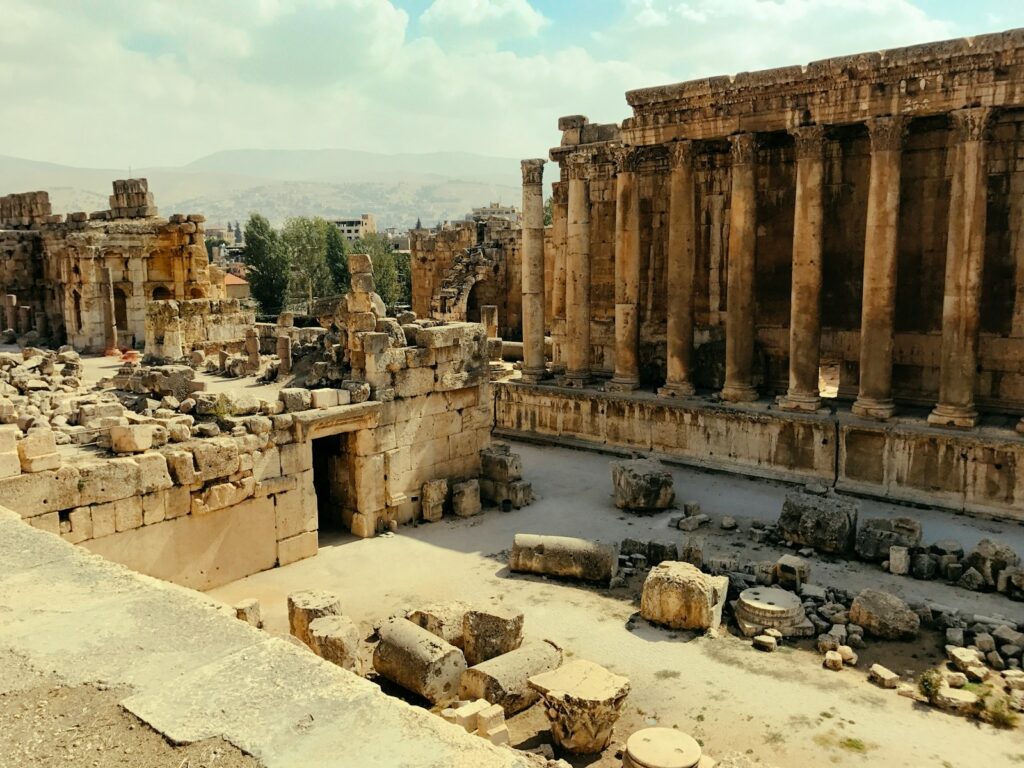 beige stone temple ruin