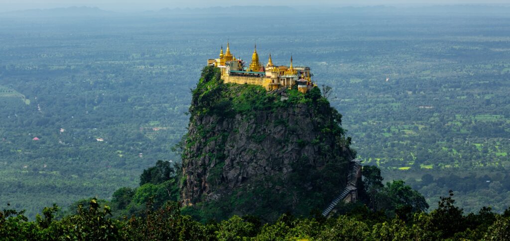10 Extraordinary Monasteries You Must Explore 11 Mount Popa, Taung Kalat buddhist monastery on mountain Mount Popa, Temple on top mountain Mount Popa