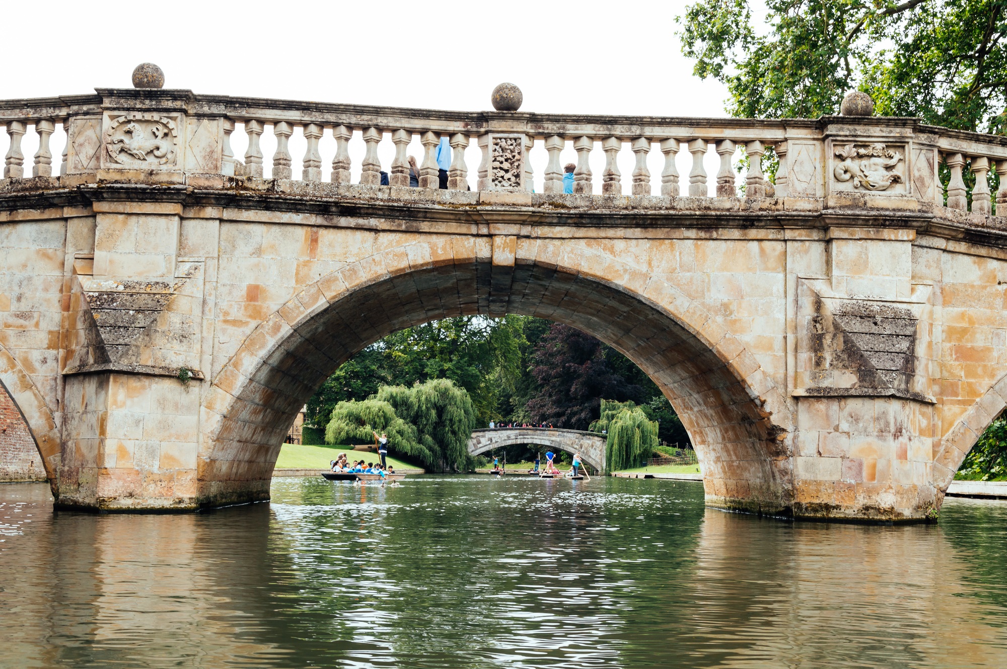 Old stone bridge over the river in Cambridge.