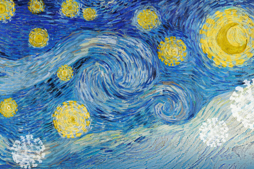 Van Gogh's The Starry Night coronavirus pandemic remix