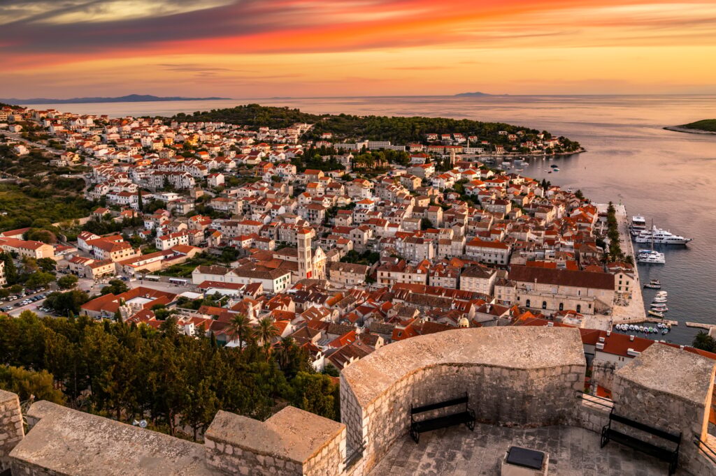 10 Unforgettable Party Islands You Need to Experience 8 View of Hvar at sunset from the fortress. Hvar island, Croatia