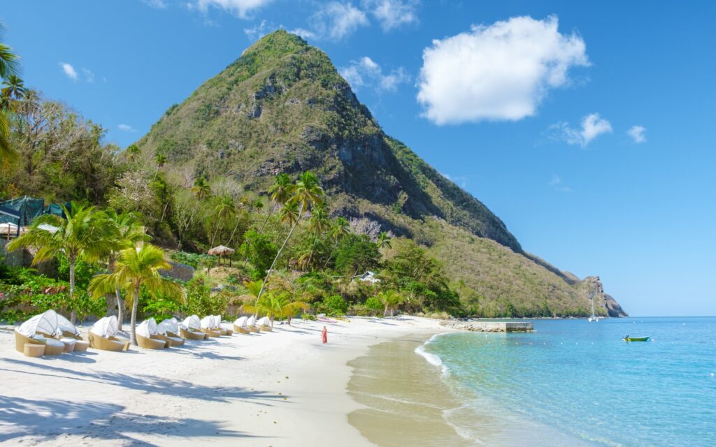 10 Unforgettable Party Islands You Need to Experience 7 young Asian women on the beach at vacation Saint Lucia, luxury holiday Saint Lucia Caribbean