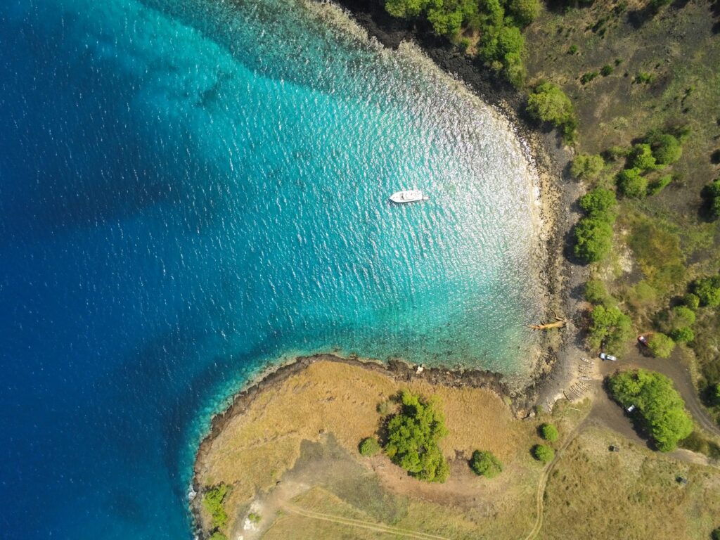 10 Enchanting Islands in Africa You Simply Can't Miss 4 Aerial view of blue lagoon in Sao Tome, Africa