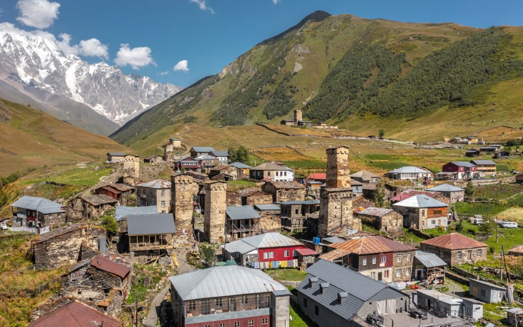 14 Iconic Towers from Around the Globe That Will Take Your Breath Away 13 Aerial view of Ushguli village