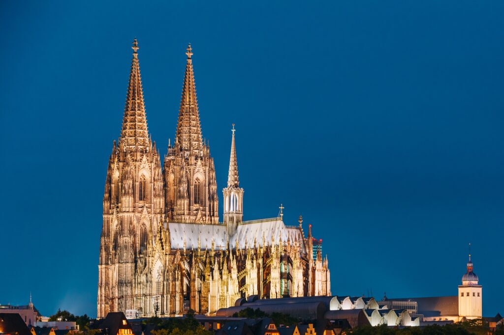 10 Majestic Gothic Cathedrals You Can’t Miss in Europe 9 Cologne, Germany. Night View Of Cologne Cathedral. Catholic Gothic Cathedral In Dusk, Evening