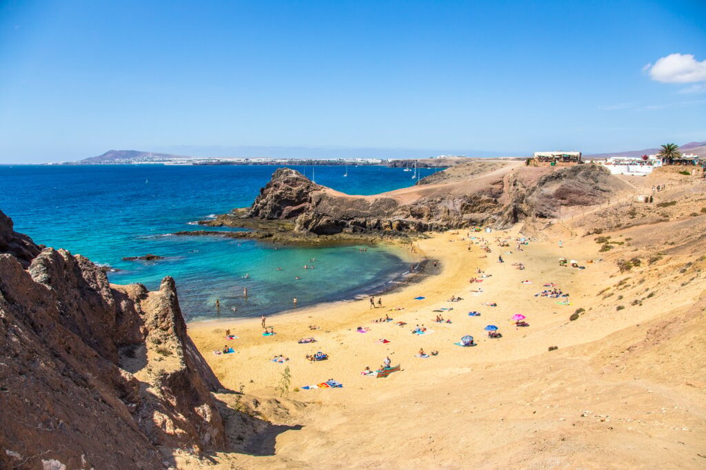 10 Enchanting Beaches in the Canary Islands You Cannot Miss 9 Panoramic of The beautiful beach of papagayo west of Lanzarote